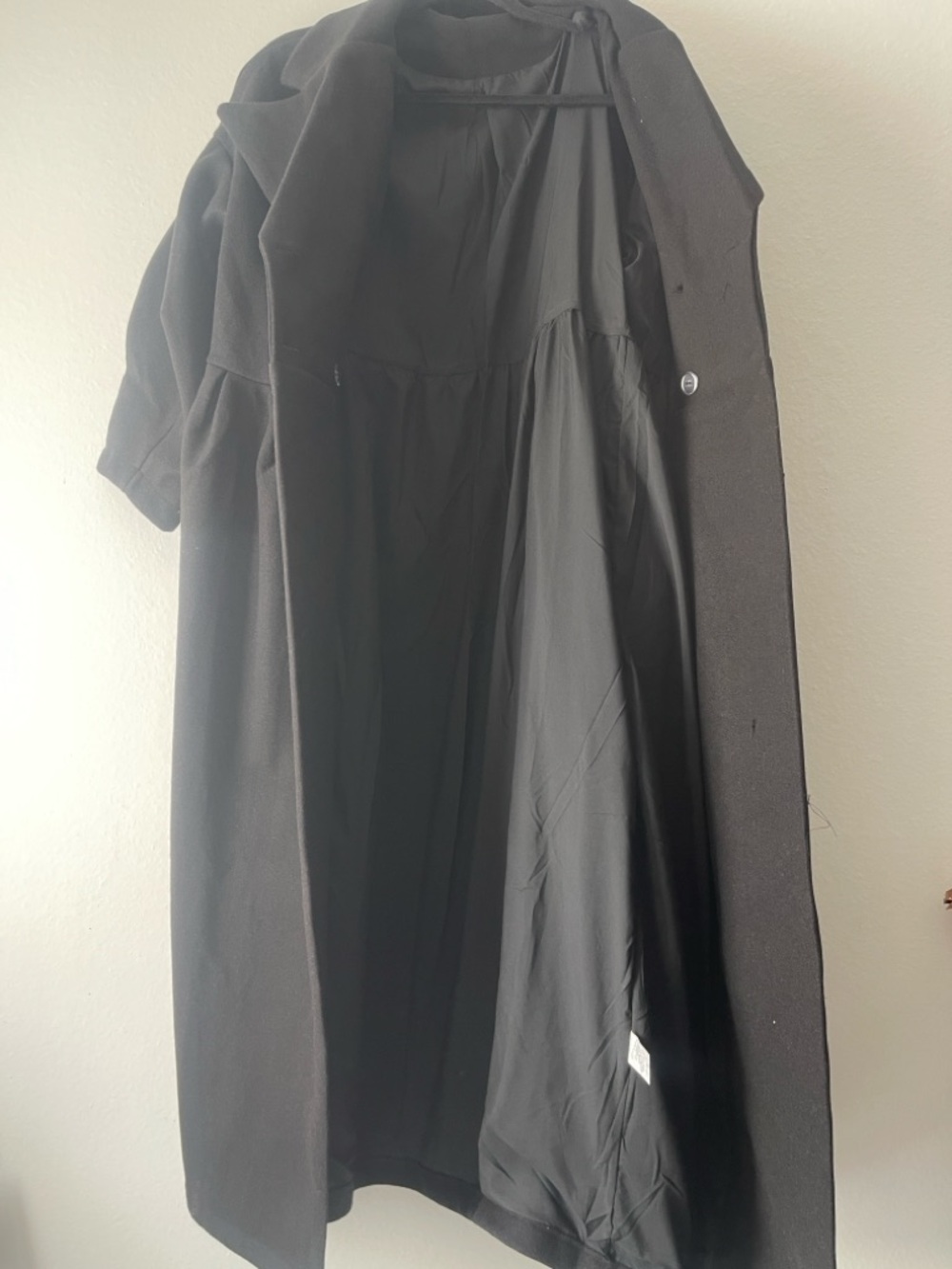 SOLID LANTERN SLEEVES WIDE LAPEL COAT - Picture 6 of 7